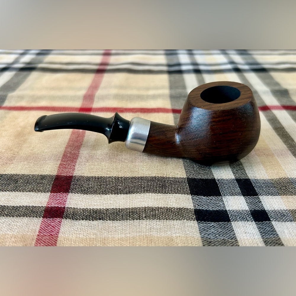 New Unsmoked Short Brown Wooden Smoking Pipe - Picture 2 of 5